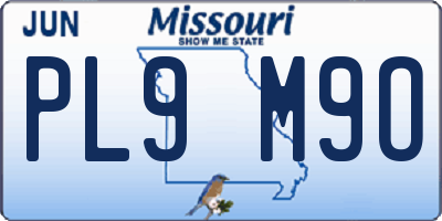 MO license plate PL9M9O