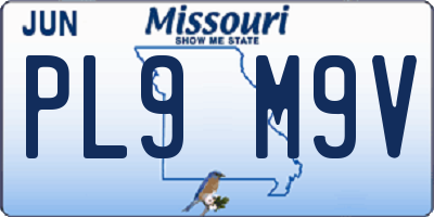 MO license plate PL9M9V
