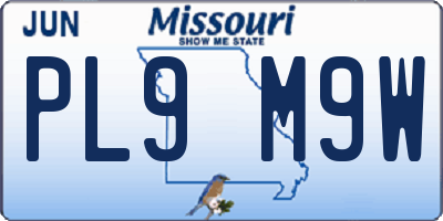 MO license plate PL9M9W