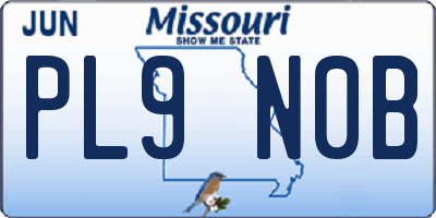 MO license plate PL9N0B