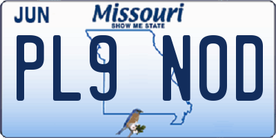 MO license plate PL9N0D