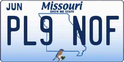 MO license plate PL9N0F