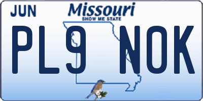 MO license plate PL9N0K