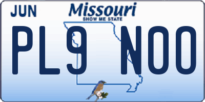 MO license plate PL9N0O