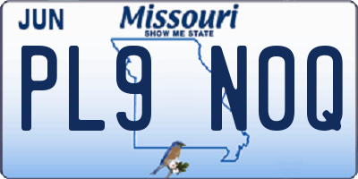 MO license plate PL9N0Q