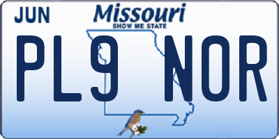 MO license plate PL9N0R