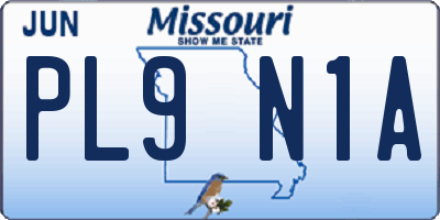 MO license plate PL9N1A