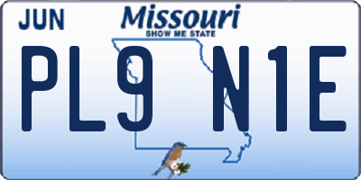 MO license plate PL9N1E