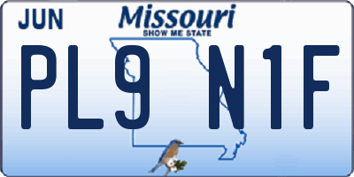 MO license plate PL9N1F