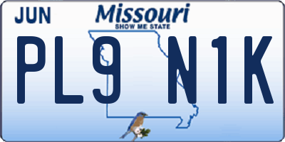 MO license plate PL9N1K