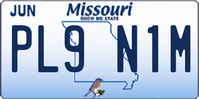 MO license plate PL9N1M