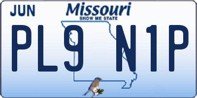 MO license plate PL9N1P