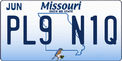 MO license plate PL9N1Q