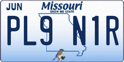 MO license plate PL9N1R