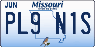 MO license plate PL9N1S