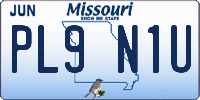 MO license plate PL9N1U