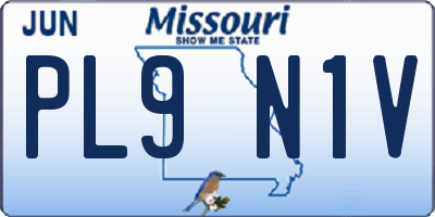 MO license plate PL9N1V
