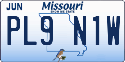 MO license plate PL9N1W