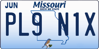 MO license plate PL9N1X
