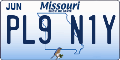 MO license plate PL9N1Y