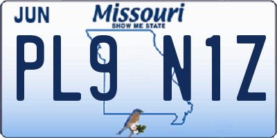 MO license plate PL9N1Z
