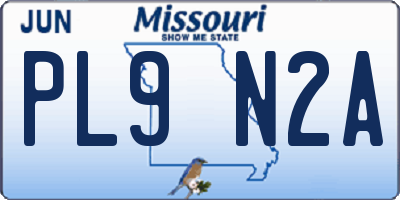 MO license plate PL9N2A
