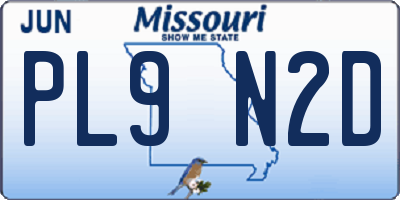 MO license plate PL9N2D