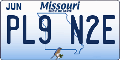 MO license plate PL9N2E