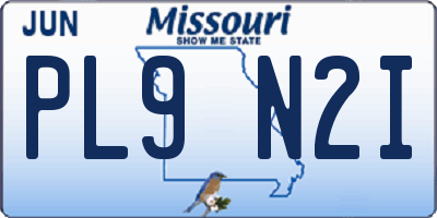 MO license plate PL9N2I