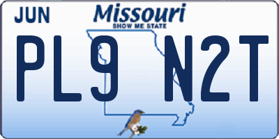 MO license plate PL9N2T