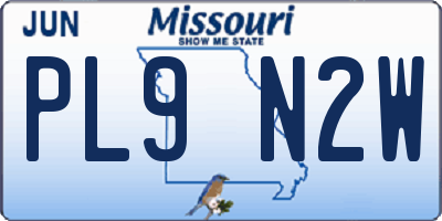 MO license plate PL9N2W