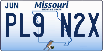 MO license plate PL9N2X