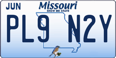 MO license plate PL9N2Y
