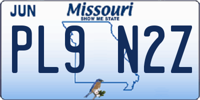 MO license plate PL9N2Z