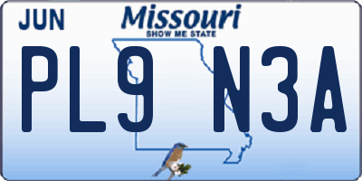 MO license plate PL9N3A