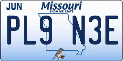 MO license plate PL9N3E