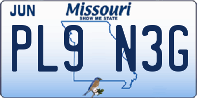 MO license plate PL9N3G