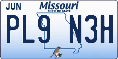 MO license plate PL9N3H