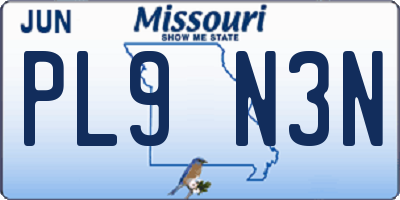 MO license plate PL9N3N