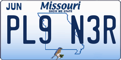 MO license plate PL9N3R