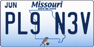 MO license plate PL9N3V