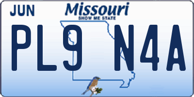 MO license plate PL9N4A