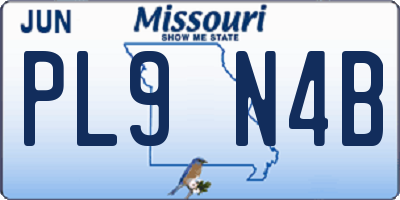 MO license plate PL9N4B