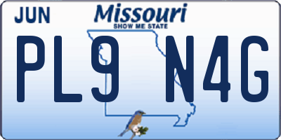 MO license plate PL9N4G