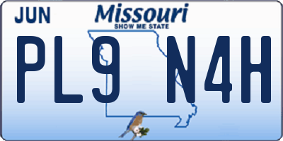 MO license plate PL9N4H