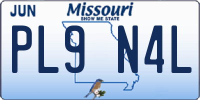 MO license plate PL9N4L