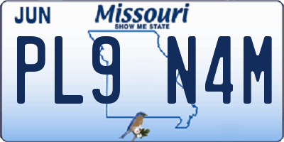 MO license plate PL9N4M