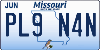 MO license plate PL9N4N