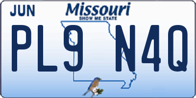 MO license plate PL9N4Q