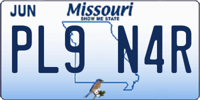 MO license plate PL9N4R